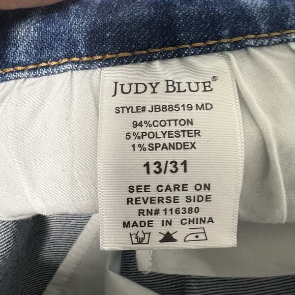 Judy Blue Boyfriend Fit Jeans Women’s 13/31 High Rise Bleach Splatter Stretch - Picture 10 of 15